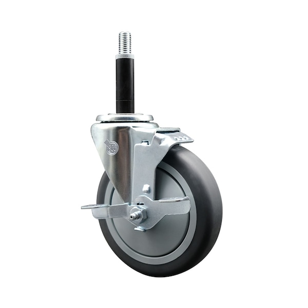 5'' Thermoplastic Rubber Swivel 3/4'' Expanding Stem Caster with Brake